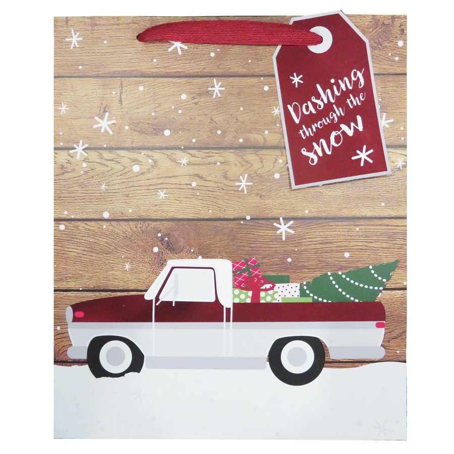 shop creative presence christmas paper gift bag at lowes com shop creative presence christmas paper gift bag at lowes com