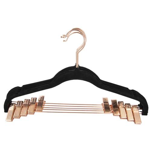 Home Basics Velvet Hanger (Pack of 5) Black at