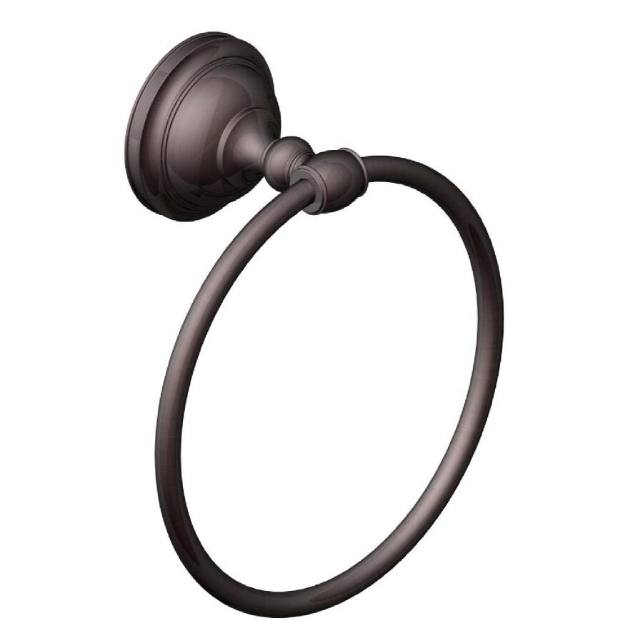 allen + roth Forsyth OilRubbed Bronze Wall Mount Towel Ring in the