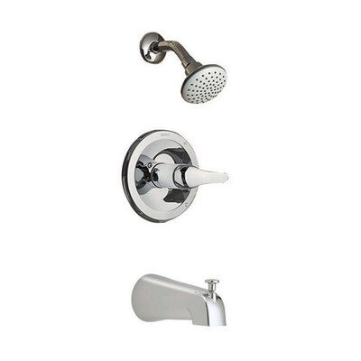 Aquasource Chrome 1 Handle Bathtub And Shower Faucet With Single