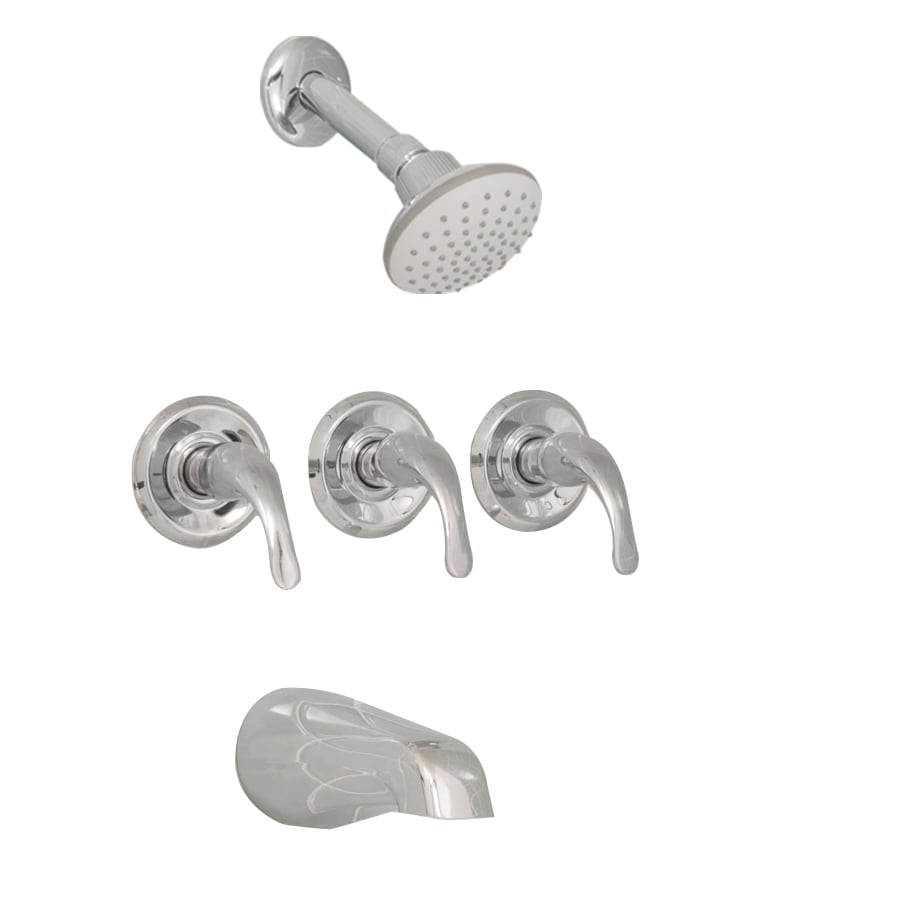 AquaSource F3014503CP Chrome 3-handle Faucet Valve Included
