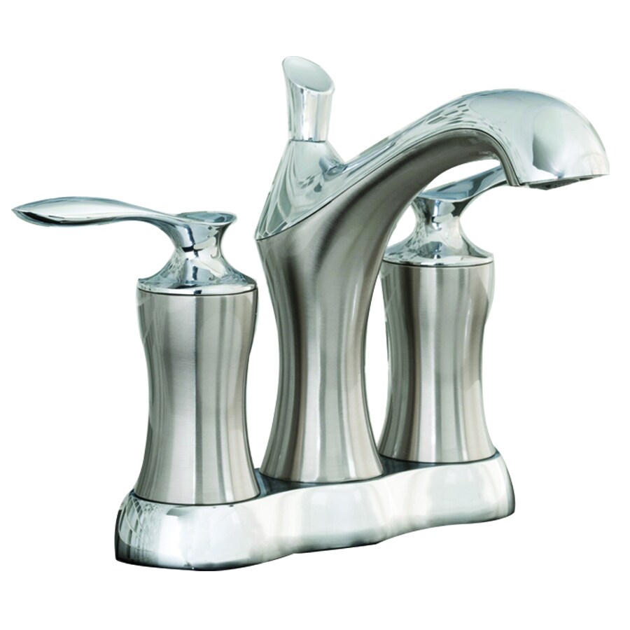 AquaSource Kershaw Chrome And Brushed Nickel 2 Handle 4 In Centerset   019934462693 