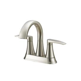 Jacuzzi Lyndsay Brushed Nickel 2-Handle 4-in Centerset WaterSense Bathroom Sink Faucet with Drain