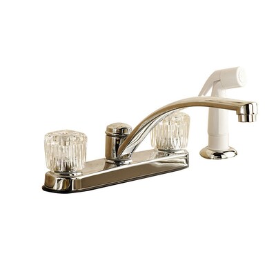 Aquasource Chrome Low Arc Kitchen Faucet With Side Spray At Lowes Com