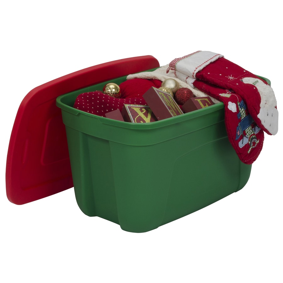 Bella Storage Solution 30-Gallons (120-Quart) Green and Red Tote with  Standard Snap Lid in the Plastic Storage Containers department at