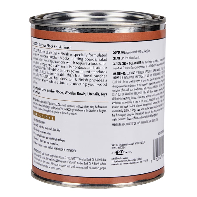 WATCO Clear Food-Grade Butcher Block Oil in the Wood Oils department at ...