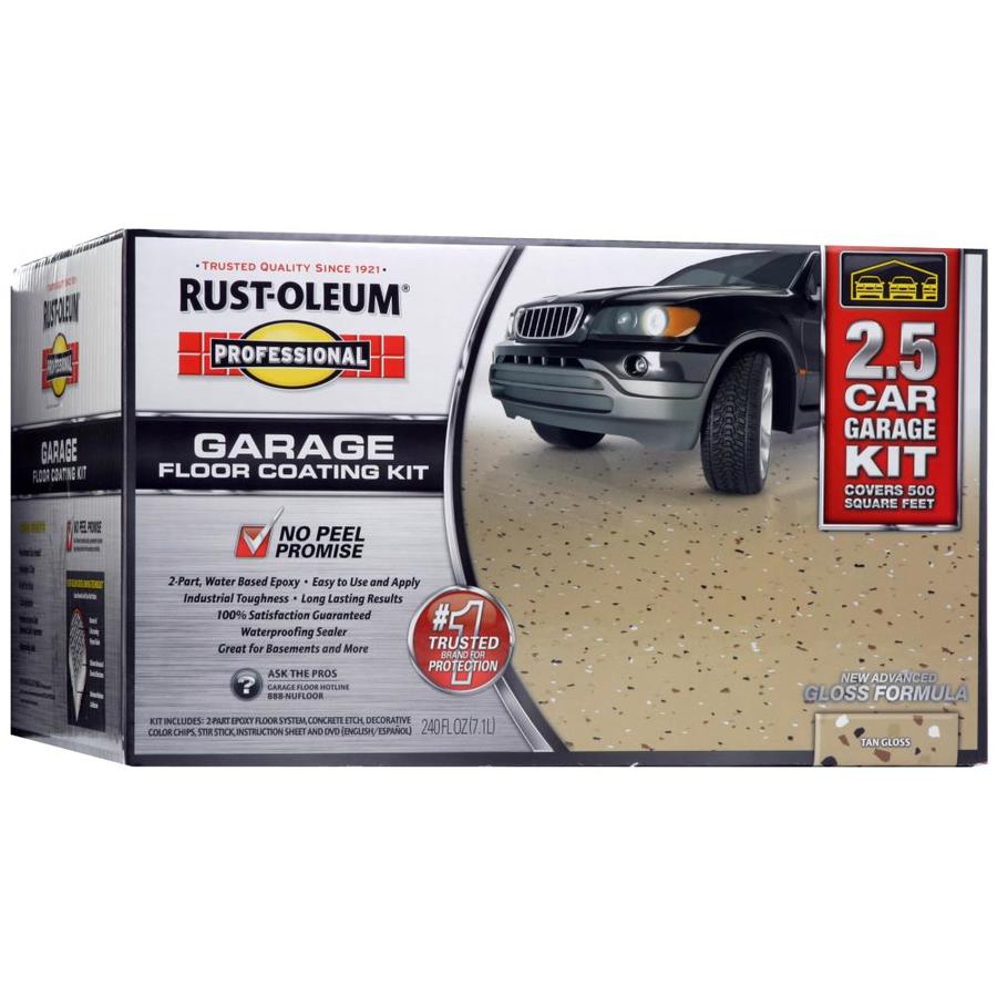 RustOleum High performance 2Part Tan Gloss Garage Floor Epoxy Kit in