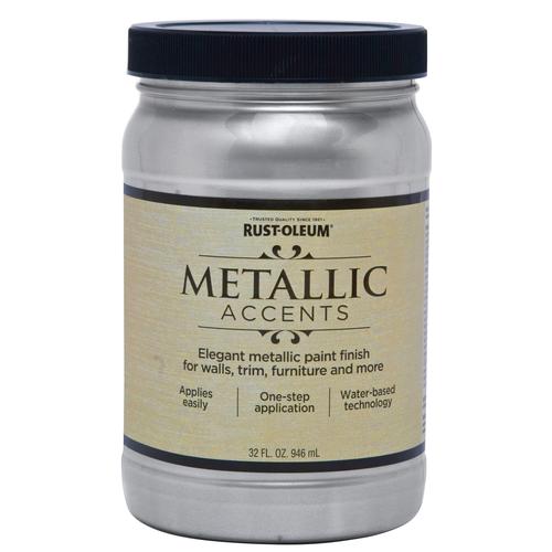 Rust Oleum Metallic Accents Ready Mix Gloss Sterling Silver