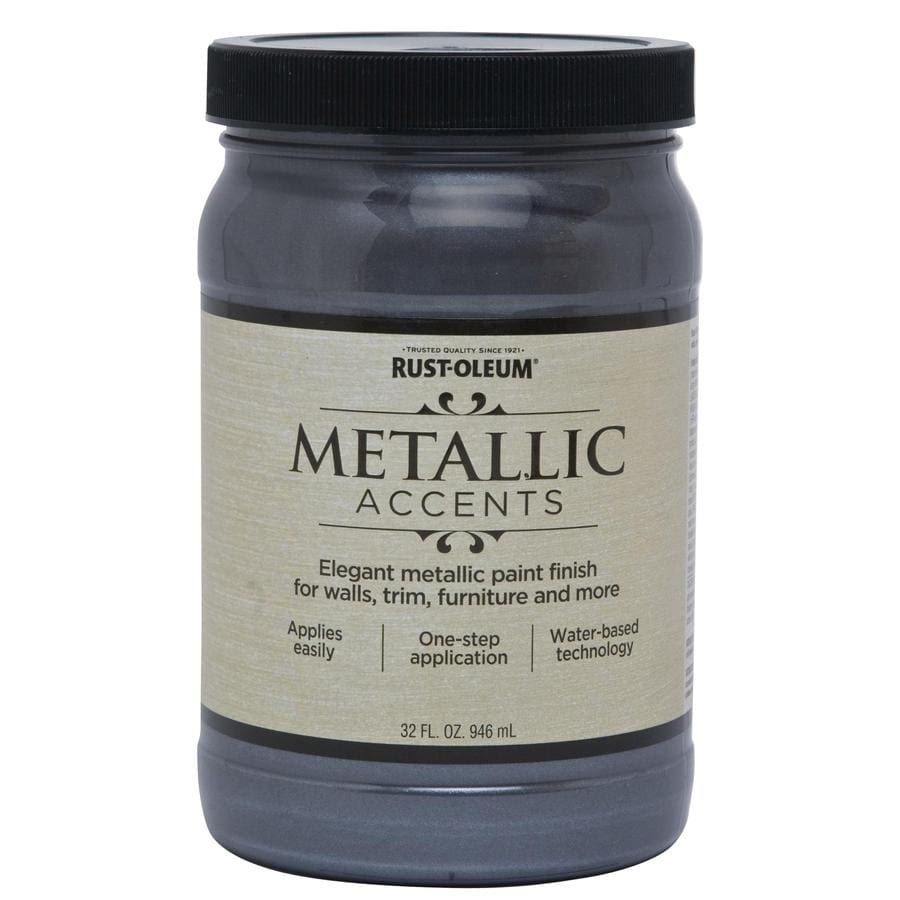 Rust Oleum American Accents Real Pewter Gloss Metallic Latex Interior Paint (Actual Net Contents 32 fl oz)