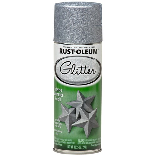 RustOleum Satin Silver Glitter Spray Paint WT. 11oz) in the