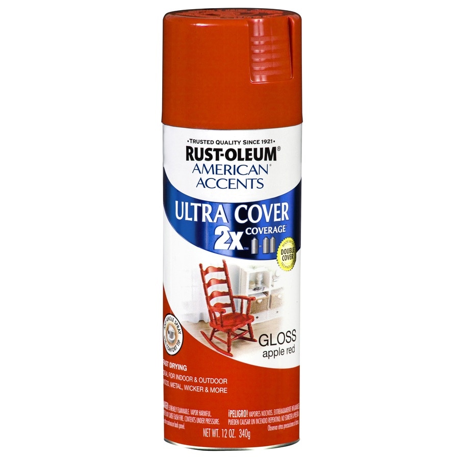 Rust-Oleum American Accents 2x Ultra Cover Gloss Spray Paint - Apple Red 12 oz