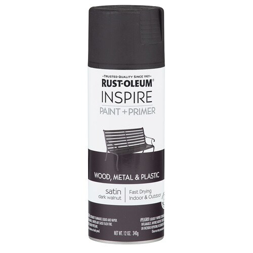 RustOleum Satin Dark Walnut Spray Paint and Primer In One WT. 12