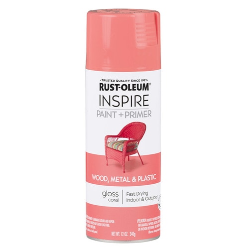 RustOleum Gloss Coral Spray Paint and Primer In One WT. 12oz) in