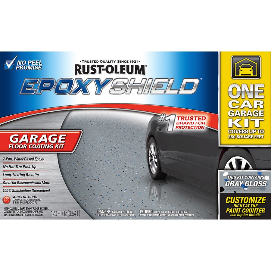 Rust Oleum Epoxyshield 2 Part Gray Gloss Garage Floor Epoxy Kit