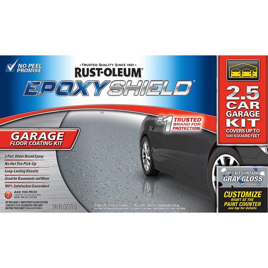 Rust Oleum Epoxyshield 2 Part Gray Gloss Garage Floor Epoxy Kit In