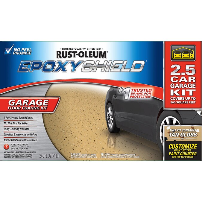 RustOleum EpoxyShield 2Part Tan Gloss Garage Floor Epoxy Kit in the Garage Floor Paint