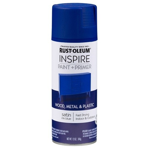 RustOleum Designer Satin Ink Blue Spray Paint and Primer In One