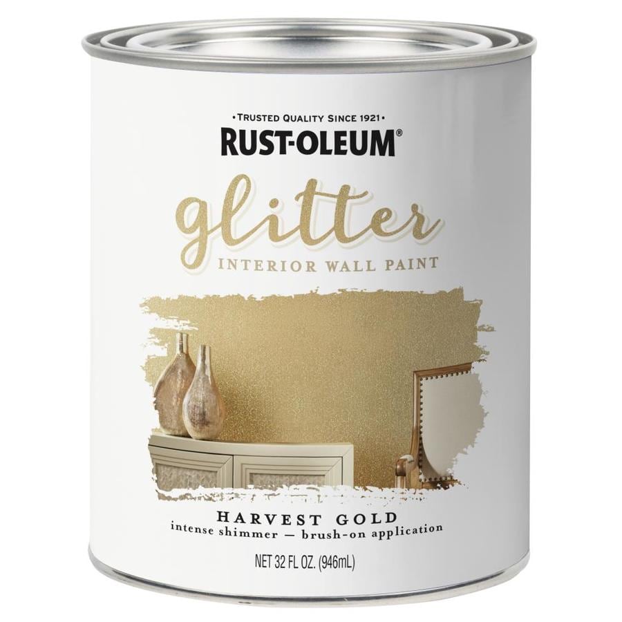 RustOleum Glitter Satin Gold Glitter Latex Paint (Actual