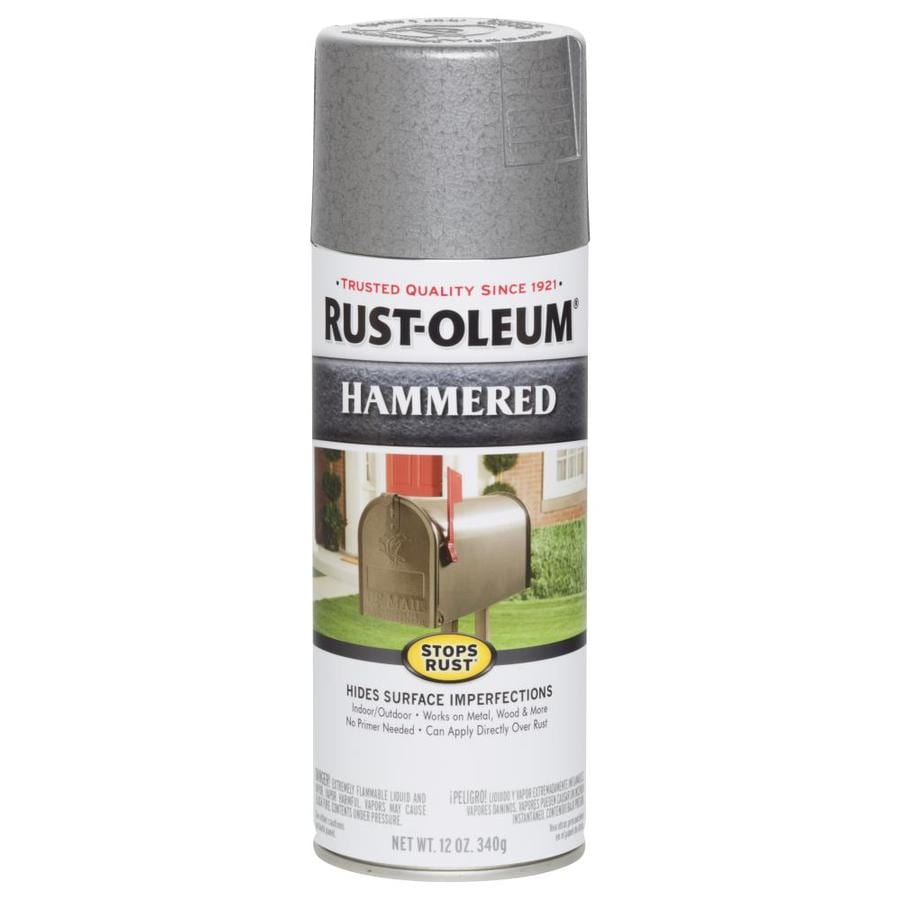 Rust Oleum Stops Rust Gloss Silver Hammered Spray Paint Actual