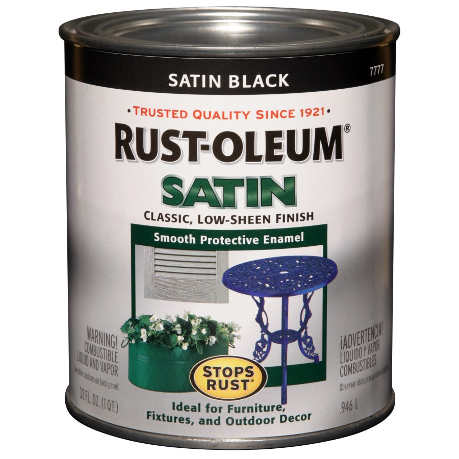 RustOleum 32fl oz Interior/Exterior Gloss Satin Black OilBase Paint and Primer in One in the