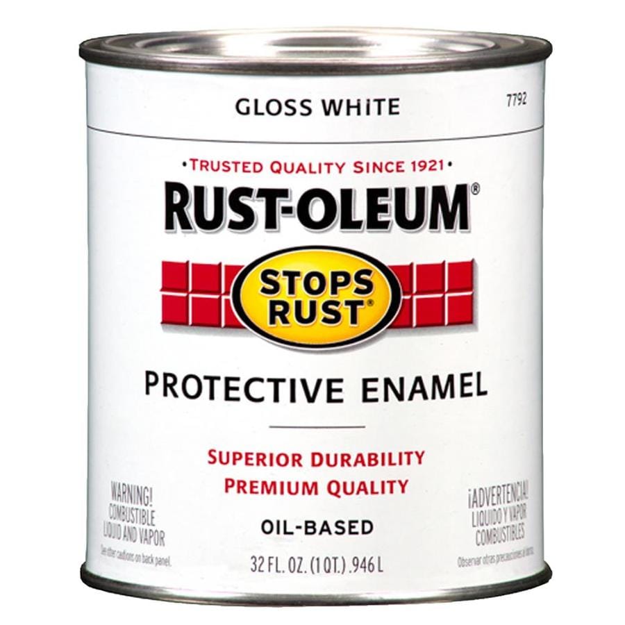 Shop RustOleum Stops Rust White Gloss Oilbased Enamel Interior