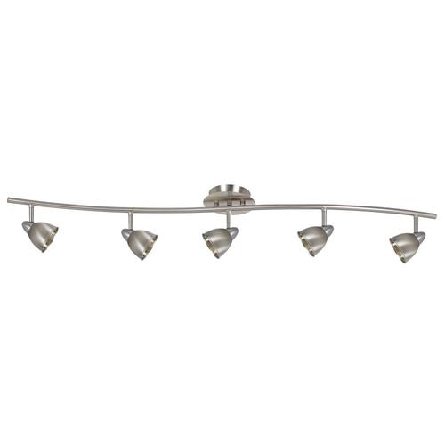 Cal Lighting Serpentine 5-Light 48-in Brushed Steel Dimmable Glass ...