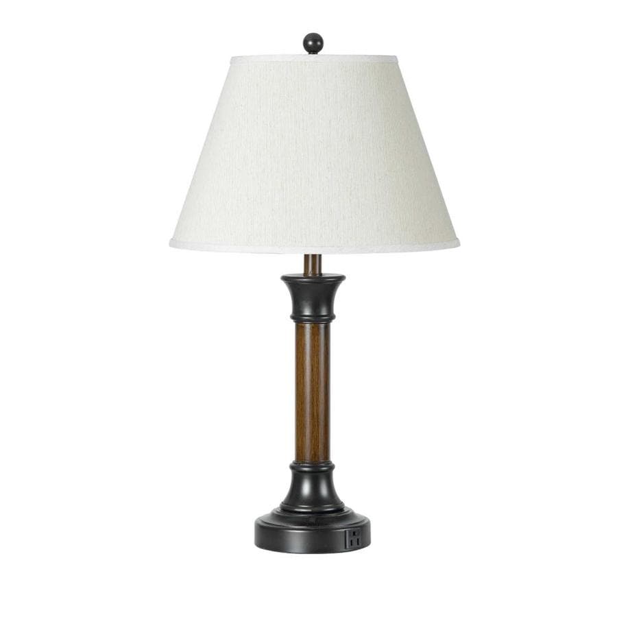 28 In Antique Bronze 3 Way Table Lamp With Fabric Shade At Lowes Com   020193057858 