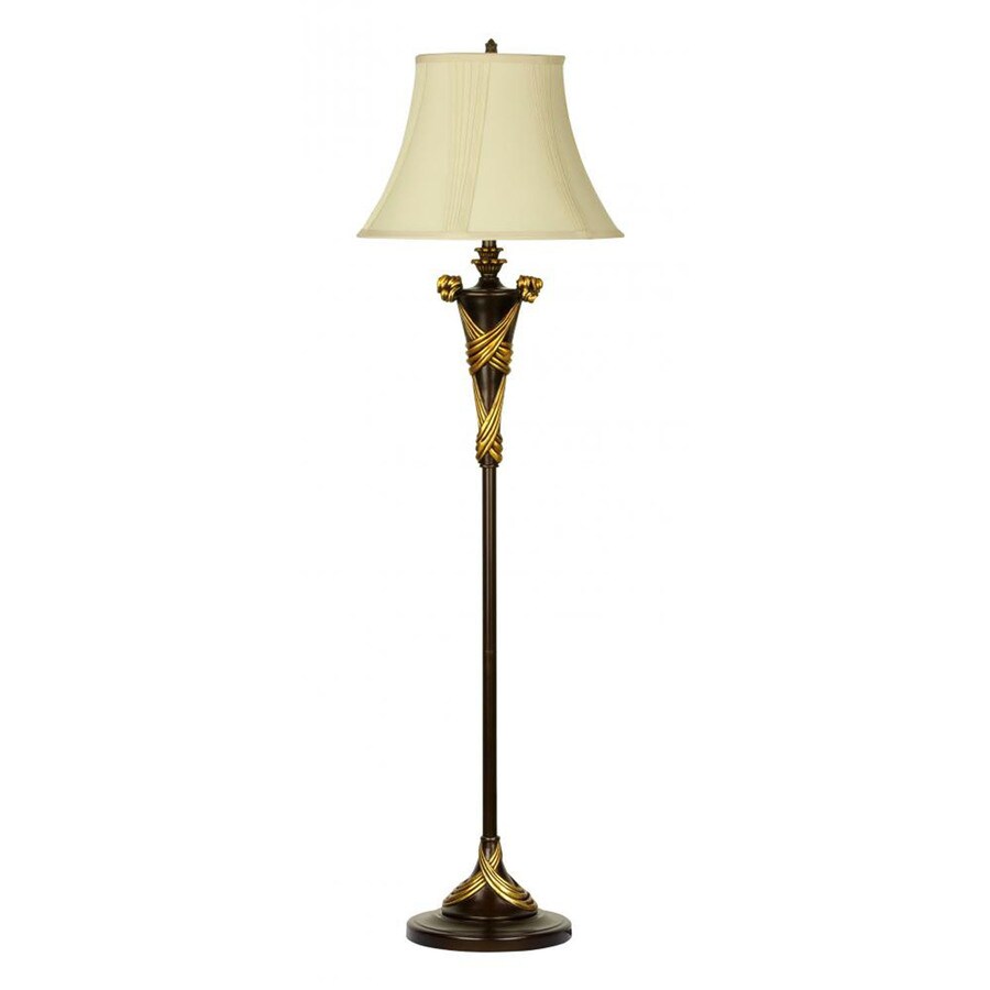 Axis 7 In 3 Way Switch Goldish Brown Torchiere Indoor Floor Lamp