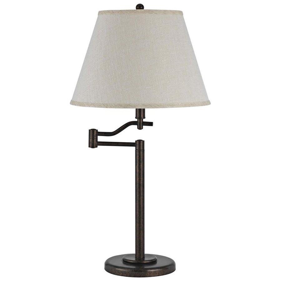 Shop 28.5-in Rust Electrical Outlet 3-Way Switch Table Lamp with Fabric ...