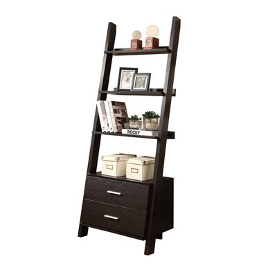 Monarch Specialties Cappuccino 4 Shelf Ladder Bookcase At Lowes Com