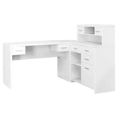 Monarch Specialties Modern Contemporary White L Shaped Desk At