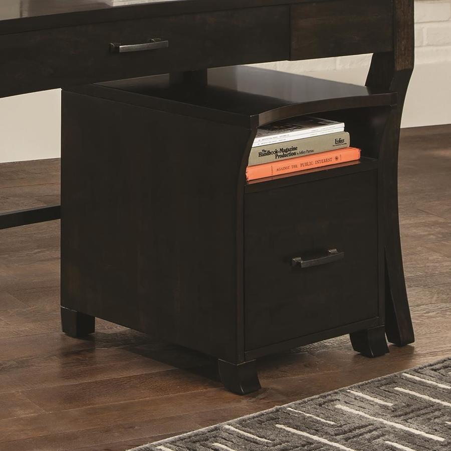 Scott Living Home Office Smokey Black 1 Drawer File Cabinet