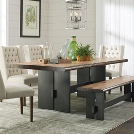 Dining Tables At Lowes Scott Living Natural Honey Wood Live Edge Dining Table