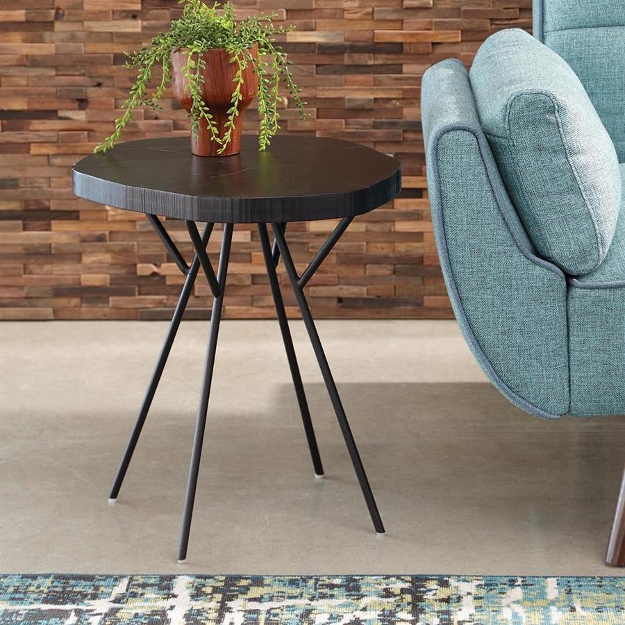 Scott Living Roots Rustic Black Wood Veneer End Table in the End Tables