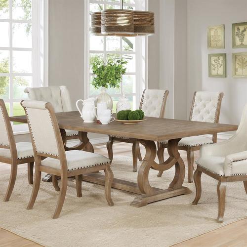 Scott Living Glen Cove Barley Brown Wood Dining Table with Barley Brown ...