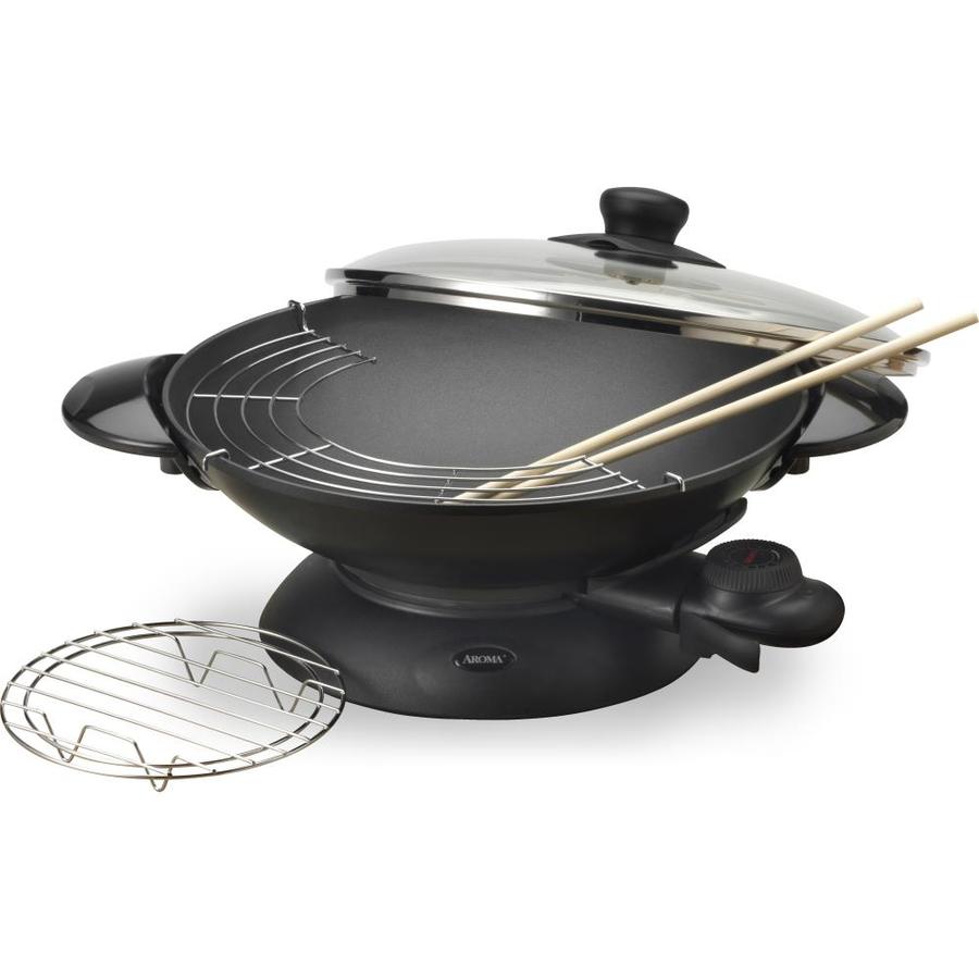 Aroma 8in Dia x 8in D NonStick Electric Wok in the Electric Woks