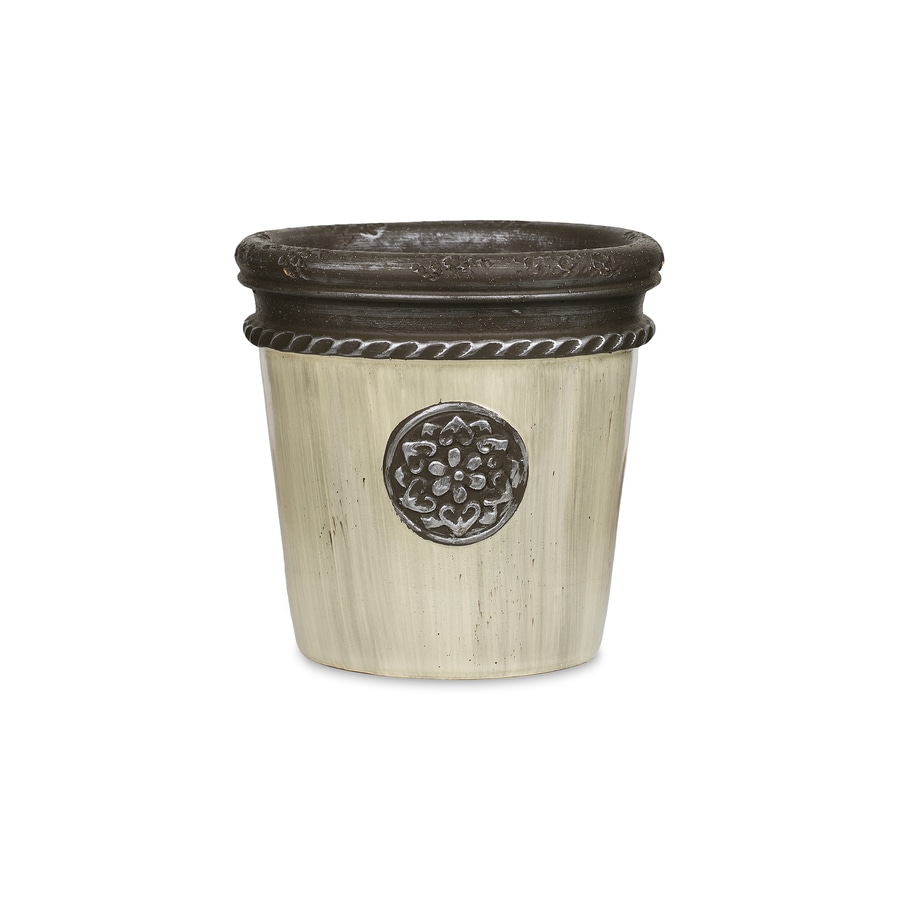 Pennington 10in W x 7in H Cream Concrete Roman Planter at