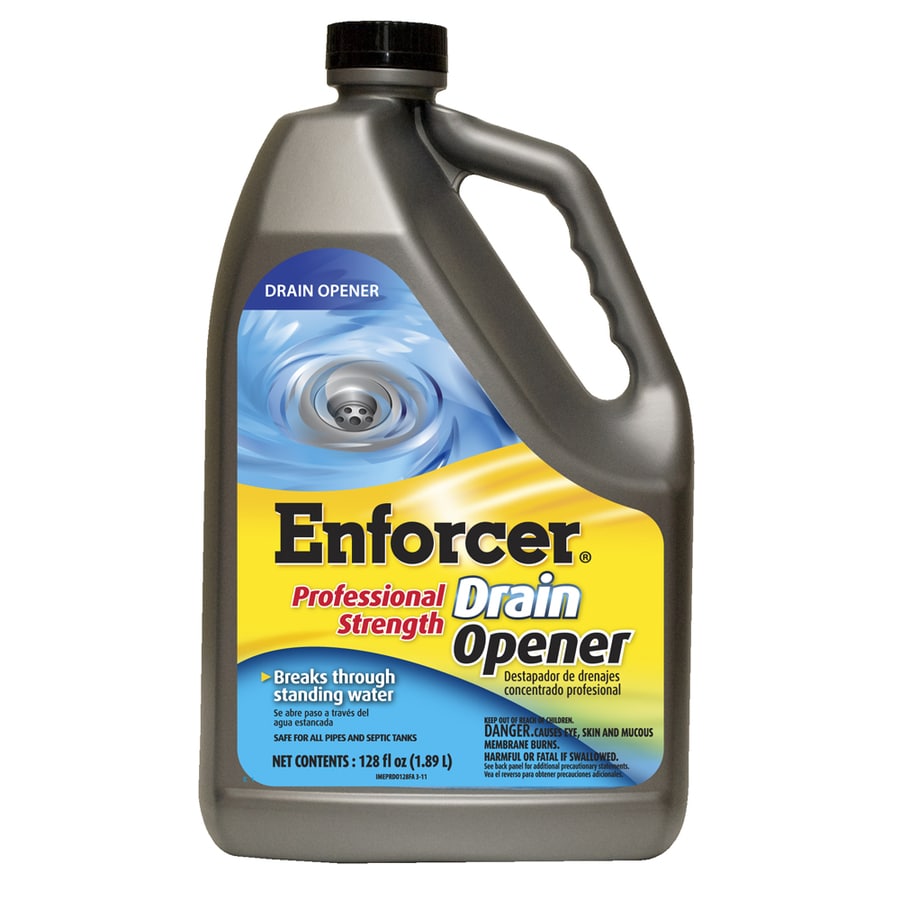 ENFORCER 128 oz Professional Strength Drain Opener in the Drain