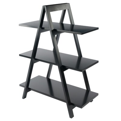 Winsome Wood Aaron Black 3 Shelf Ladder Bookcase At Lowes Com
