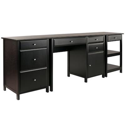 Winsome Wood Delta 3 Piece Black Transitional Home Office