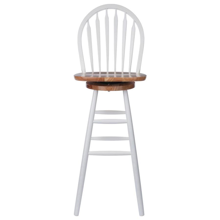 Winsome Wood Wagner Natural and White Swivel Bar Stool in the Bar ...