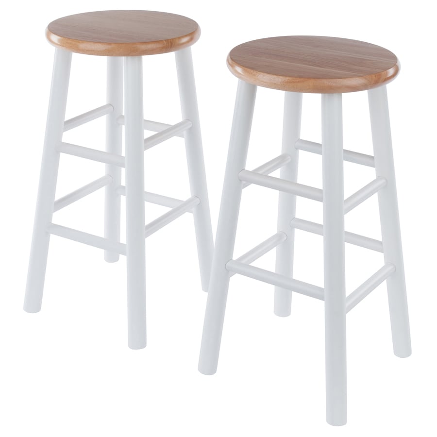 Winsome Wood Tabby Set Of 2 Natural White Counter Height Bar Stool In The Bar Stools Department