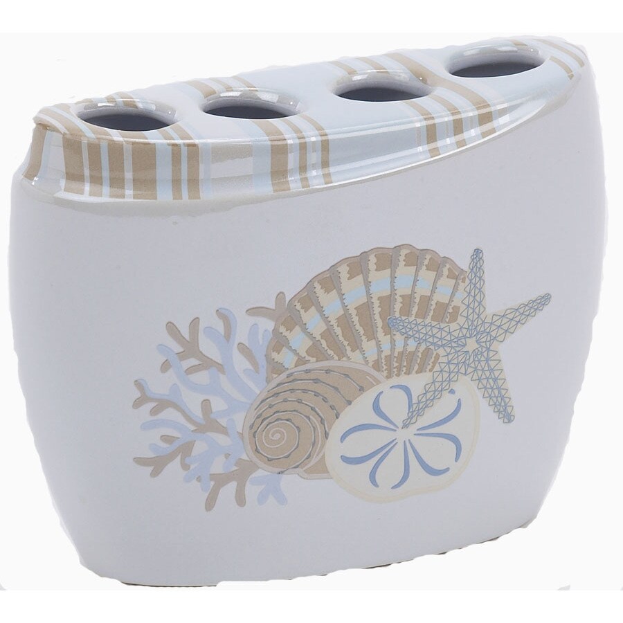 Avanti By the Sea White Ceramic Toothbrush Holder at