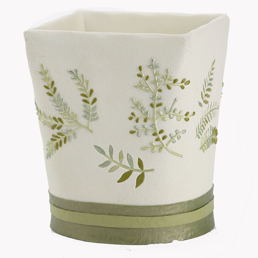 Avanti 11737F Greenwood Ivory Resin Wastebasket