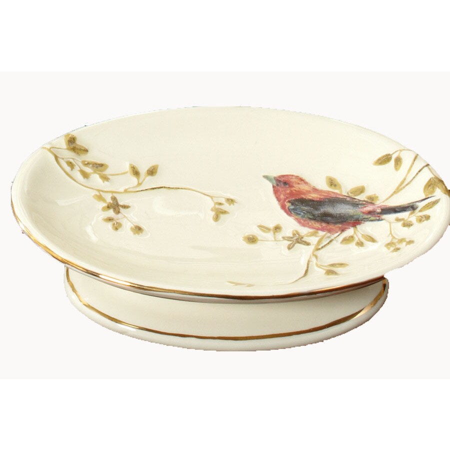 avanti gilded birds soap dish