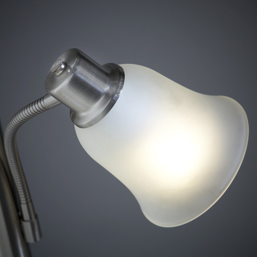 Portfolio 71.26-in 3-Way Switch Brushed Steel Standard Torchiere