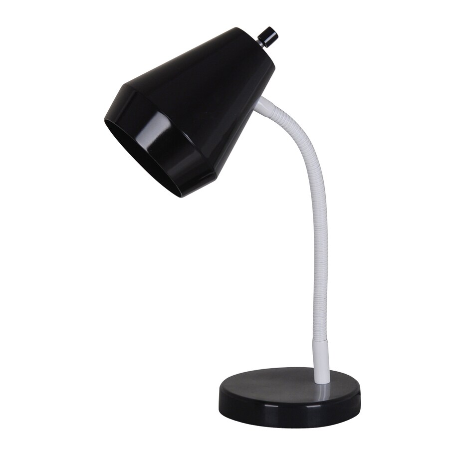 Style Selections 18818-001 14-in Adjustable Black Desk Lamp with Plastic Shade