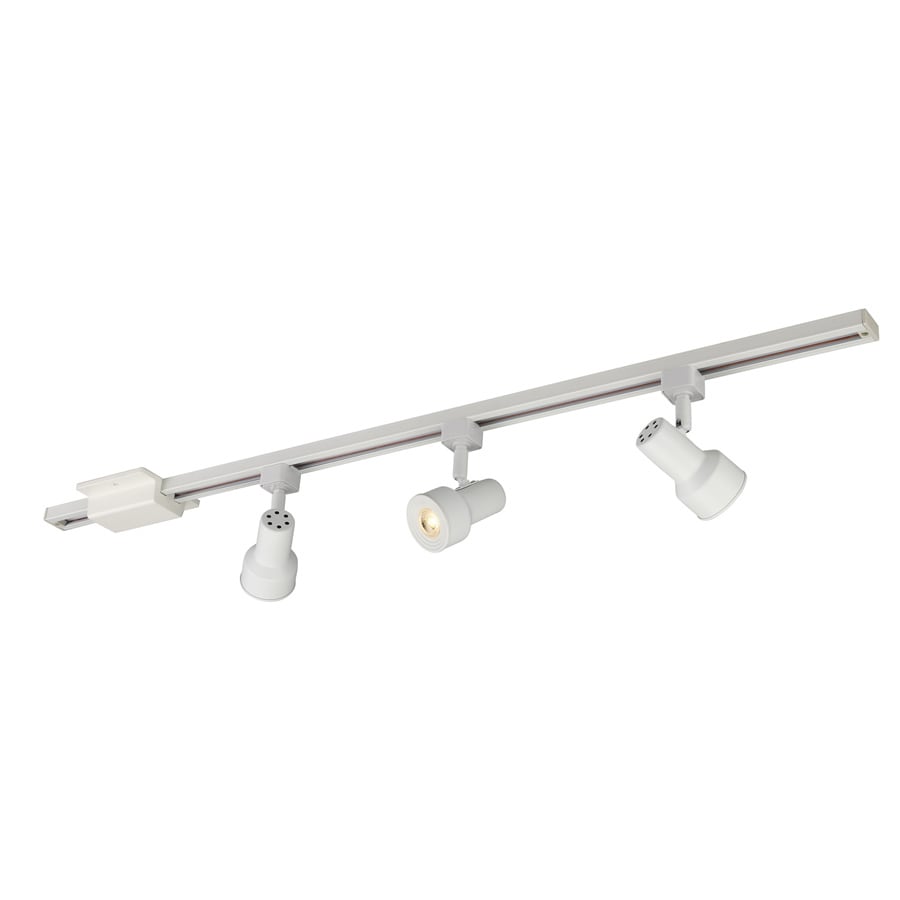 Shop Linear Track Lighting Kits at Lowes.com - Project Source 3-Light 42-in Matte White Dimmable Integrated Step Linear Track  Lighting