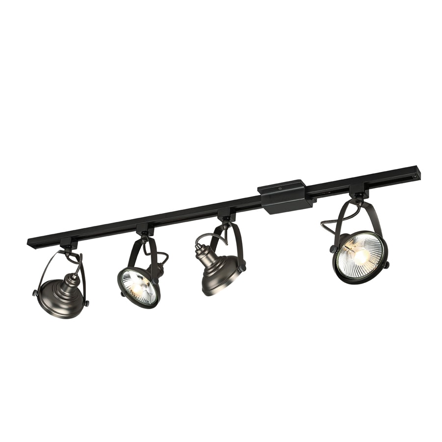 Track Lighting at Lowe's: Track Lighting Kits and More - Project Source 4-Light 42-in Antique Bronze Dimmable Gimbal Linear Track  Lighting Kit