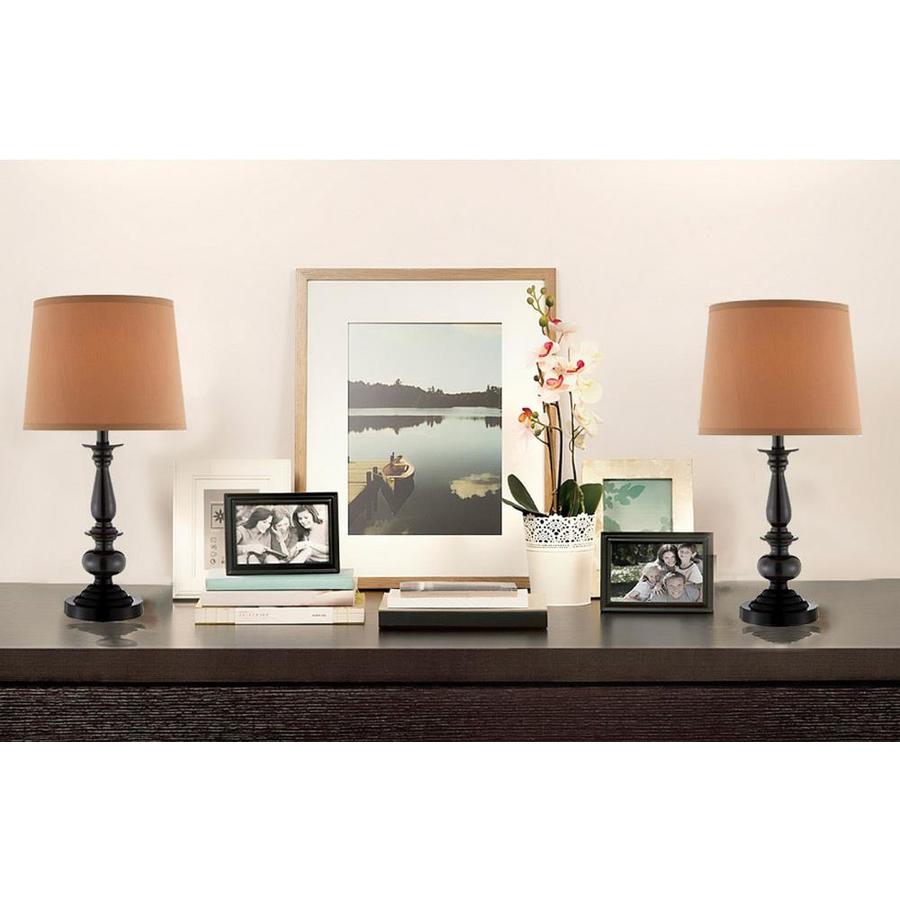 Catalina 2Piece Standard Lamp Set with Brown Shades in the Lamp Sets